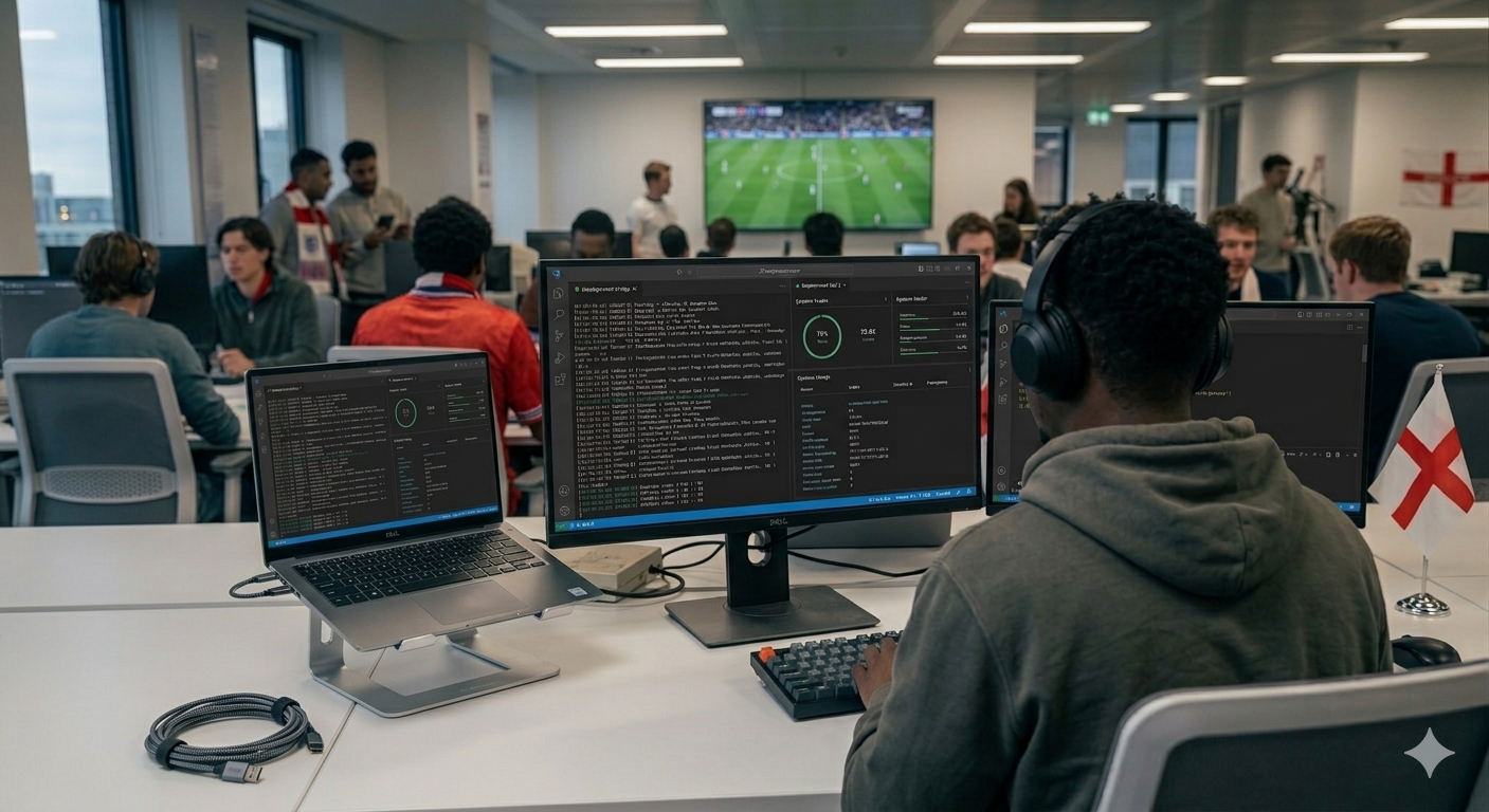 IT Dept working whilst watching England play in World Cup